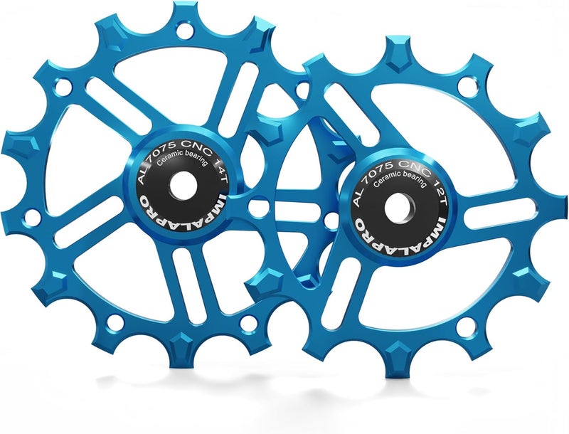 IMPALAPRO - Set of 2 Ceramic Jockey Wheels 12T-14T Aluminium 7075 CNC for 9 to 12 Speeds - Image 1